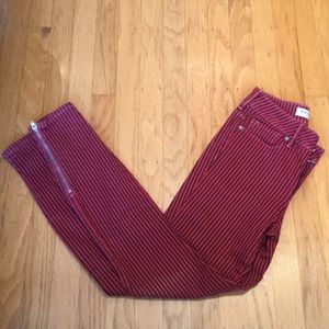 PACSUN (bullhead)- red & black striped pants